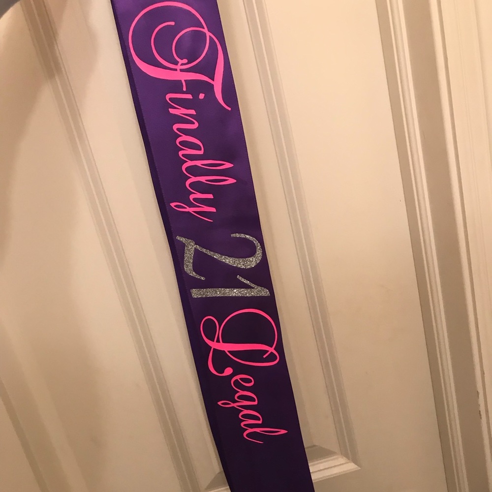 Custom made 21st birthday sash